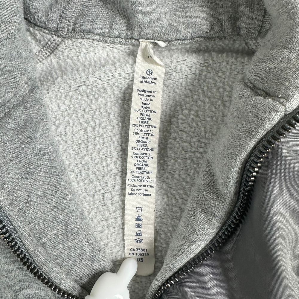 Lululemon Athletica Gray Zip Up Hoodie Full Zip Athletic Mens Size Medium - Picture 4 of 14